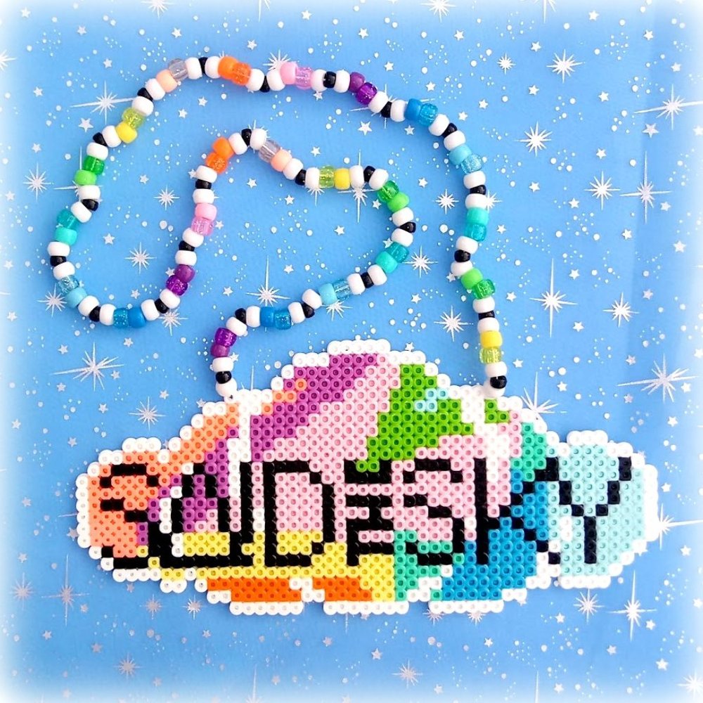 Said the Sky Perler Bead Kandi Necklace